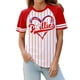 thumbnail image 2 of Camiseta Talovee de Béisbol para Mujer Día de Juego Roja Talla S, 2 of 3