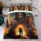 thumbnail image 4 of El Hombre del Norte Conjunto de sábanas temático, trío de piezas, cómodo y amigable con la piel, diseño único, regalo de decoración para el hogar para familiares, amigos y fans,135cm *200cm, 4 of 6