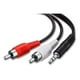 thumbnail image 1 of Cable De Audio Auxiliar Plug Jack Audifono 3.5 A 2 Rca 2x1 negro, 1 of 4