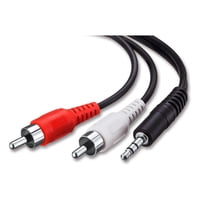 Gen - Cable De Audio Auxiliar Plug Jack Audifono 3.5 A 2 Rca 2X1 Negro