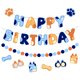thumbnail image 1 of Guirnalda Danadia Preensamblada de Cumpleaños Azul y Naranja, 1 of 7