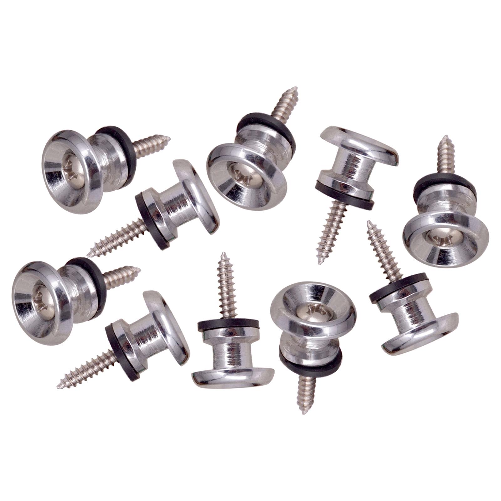 Magideal - 10X Clavijas De Bloqueo De Correa De Guitarra, Botón Final En Apariencia De Hongo Para Bajo Eléctrico Clásico Acústico, Ukelele De Guitarra , Plata