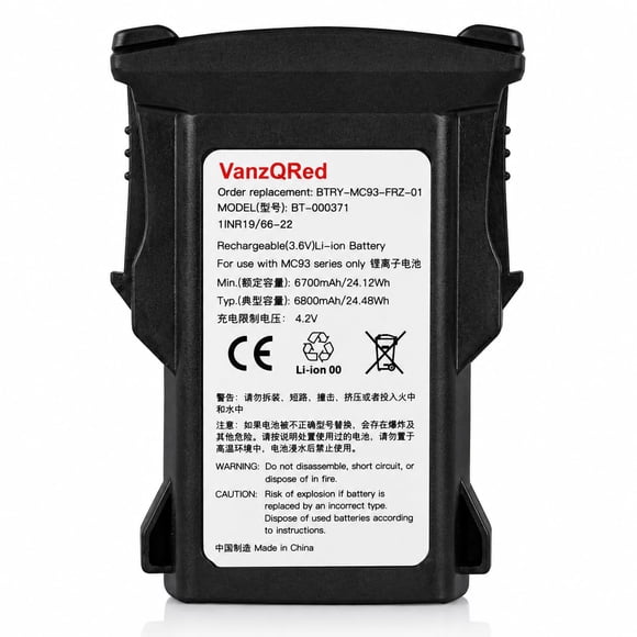 Batería VanzQRed de 6800 mAh de ion de litio para escáner Zebra MC9300