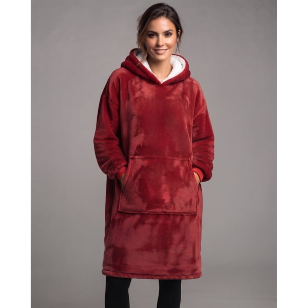 Maxi Polerón Invierno Forro Sherpa Con Capucha - Y501