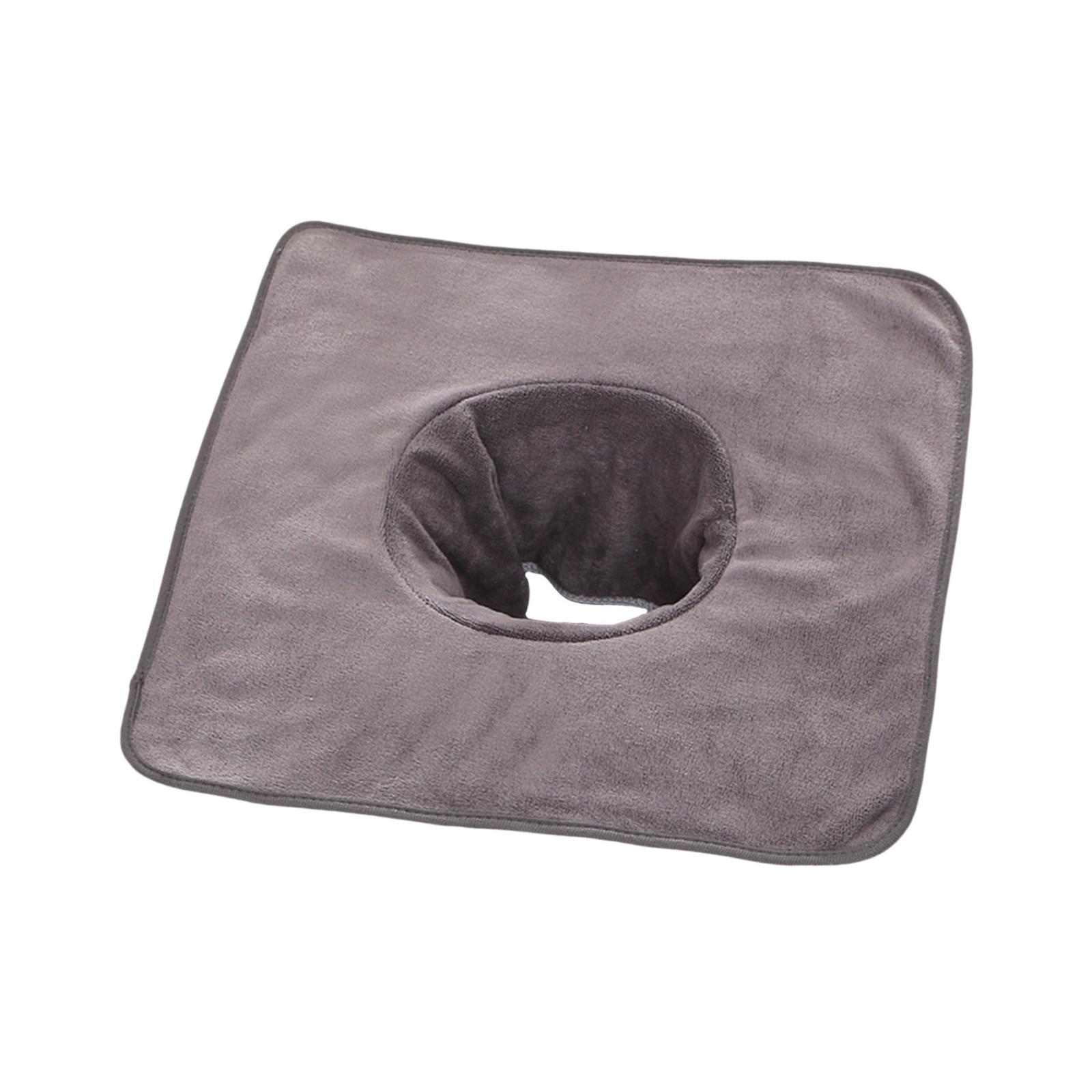 Ioensy - Toalla Para Mesa De Masajes De Salón, Funda De Almohada Facial, Toalla Con Orificio Para El Cuidado De La Piel, Color Gris