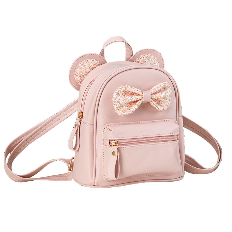Xusx111 - Moda Más Lindo Niño Pequeño Lentejuelas Arco Oídos Bolso Mini Mochila Para Adolescentes Niñas Pequeñas Con Oídos Y Lentejuelas Arco (rosa)