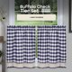 thumbnail image 2 of Juego de cortinas para ventana ACHIM Buffalo Check Tier, azul marino y marfil, 2 of 6