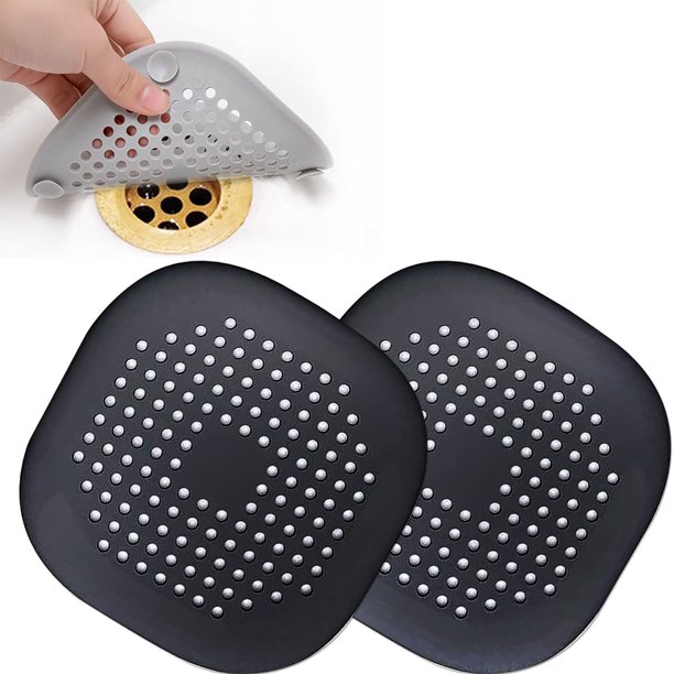 1/3 Pack Hair Catcher, Square Hair Drain Cover For Shower Silicone Hair Stopper With Suction Cup, Easy To Install Suit For Bathroom, Bathtub