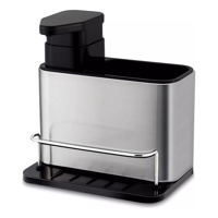 Genérico - Dispensador De Jabón 3 En 1 Soporte Para Esponja Acero Plateado