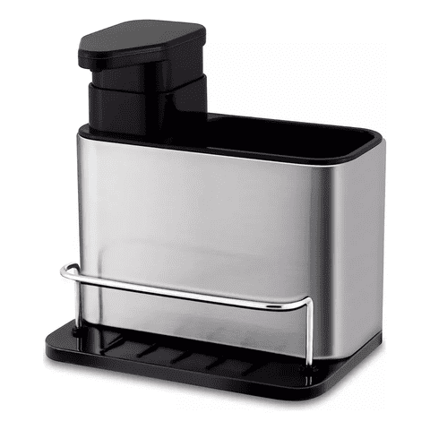 Genérico - Dispensador De Jabón 3 En 1 Soporte Para Esponja Acero Plateado