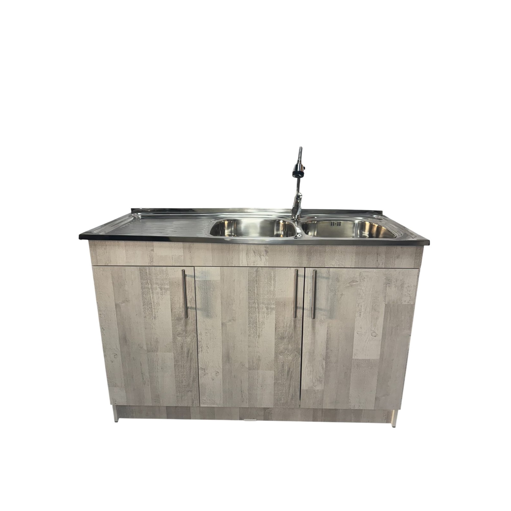 Dhi - Kit Lavaplatos Con Mueble 120x50 Doble Legno 3p Secador Izquierdo