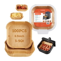 Forros Para Freidora Air Fryer Cosori, 100 Unidades, Papel Cuadrado Desechable De 6.5 Pulgadas