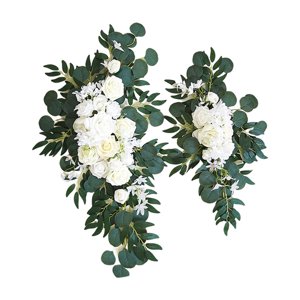 Bothyi - Arco De Boda Artificial Flores Arreglo Floral Para Sala De Estar Blanco
