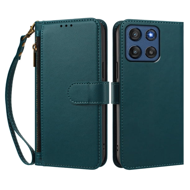 Funda Tipo Billetera para Motorola Moto G Stylus 5G 2026 con Soporte y Bolsillo con Cierre Verde