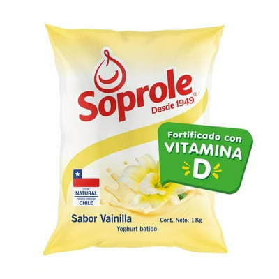 Yoghurt Batido Sabor Vainilla Bolsa 1 Kg Soprole
