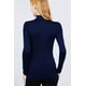 thumbnail image 2 of Saronite Camiseta Básica de Punto de Rayón con Cuello Alto y Manga Larga, Azul Marino (para Mujer), 2 of 4