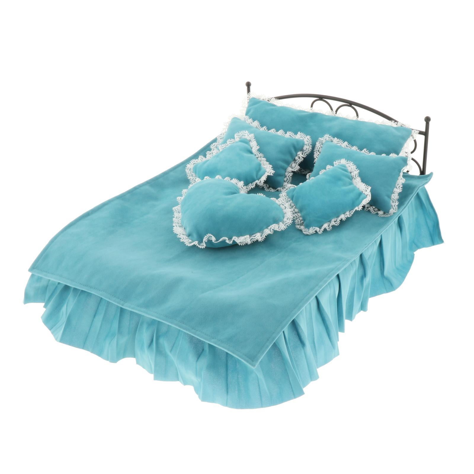 Bothyi - Cama De Hierro Forjado Retro 1/6 Con 6 Almohadas Para Accesorios De Escena De Figura De Acción De 12