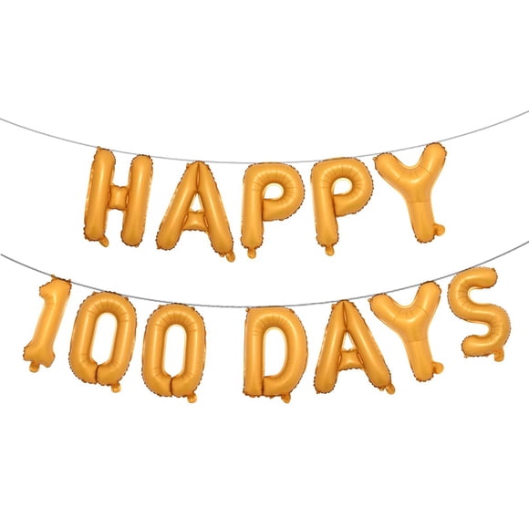 Juego de globos de aluminio con letras del alfabeto Happy 100 Days