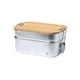 thumbnail image 1 of Contenedor Tupper Hermético Doble Acero Inox. Bambú Vinckers 940 Ml, 1 of 3