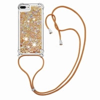 Funda Foxdock Para Iphone 7 Plus/8 Plus Con Cuerda Ajustable, Brillo Líquido, Protección Antigolpes Y Lente – Ideal Para Regalo