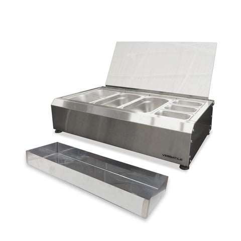 Versatile - Salsera 7 Estaciones Inox Con Bandeja Frio Inox