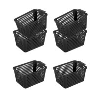 Magideal - 6 Piezas Cestas De Almacenamiento Bandejas De Tocador Elegantes Soportes Decoración Bandejas De Baño Bandejas Decorativas Para Baño Dormitorio Archivo Negro