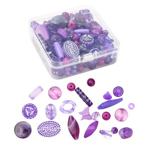 Magideal - 1 Caja Surtida De Sueltas Acrílicas Para Hacer Pulseras, Colres, Proyectos De Bricoje Resistentes Al Desgaste, Manualidades Delicadas, , Púrpura Violeta