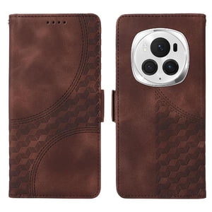 Carcasa Foxdock Honor Magic 6 Pro De Cuero Pu, Diseño Acolchado Clásico, Protección Contra Caídas Y Rayones