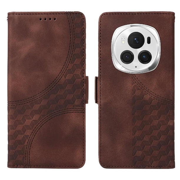 Carcasa FOXDOCK Honor Magic 6 Pro de cuero PU, diseño acolchado clásico, protección contra caídas y rayones