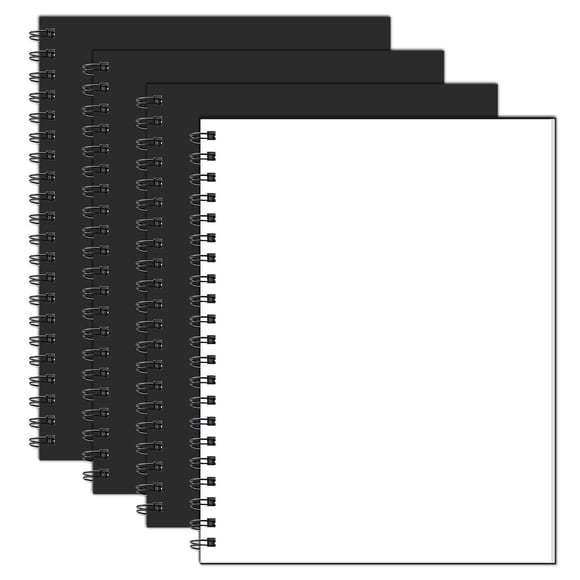 Cuaderno Ouzoustate 21.6x28 cm Tapa dura negra sin líneas