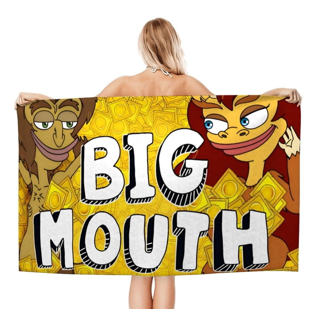 Big Mouth Toalla de playa de secado rápido con diseño temático, regalo para mujeres y niñas, ideal para cumpleaños, fans, amantes de la música, uso en la playa o al aire libre, 78 × 180 cm