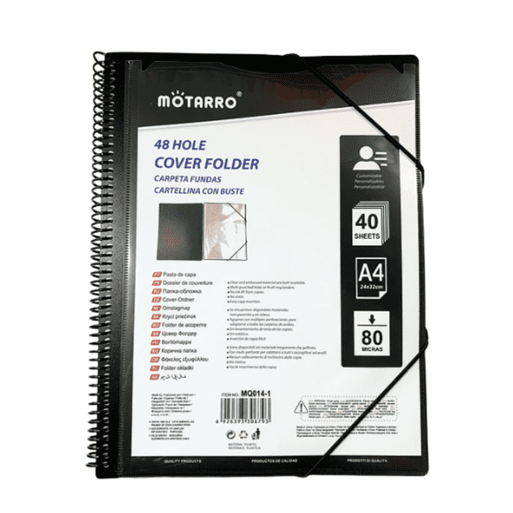 Carpeta Archivadora Anillada A4 Con 40 Fundas Transparentes