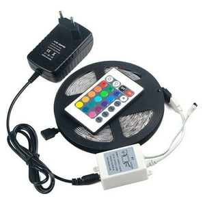 Tira De Luces Led Rgb 5Mts Adhesivo Control Remoto Tecnolab