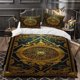 thumbnail image 1 of Gorgeous Golden Relief Themed Bedding Three-piece Set Duvet Cover and Pillowcase Set, 1 of 1