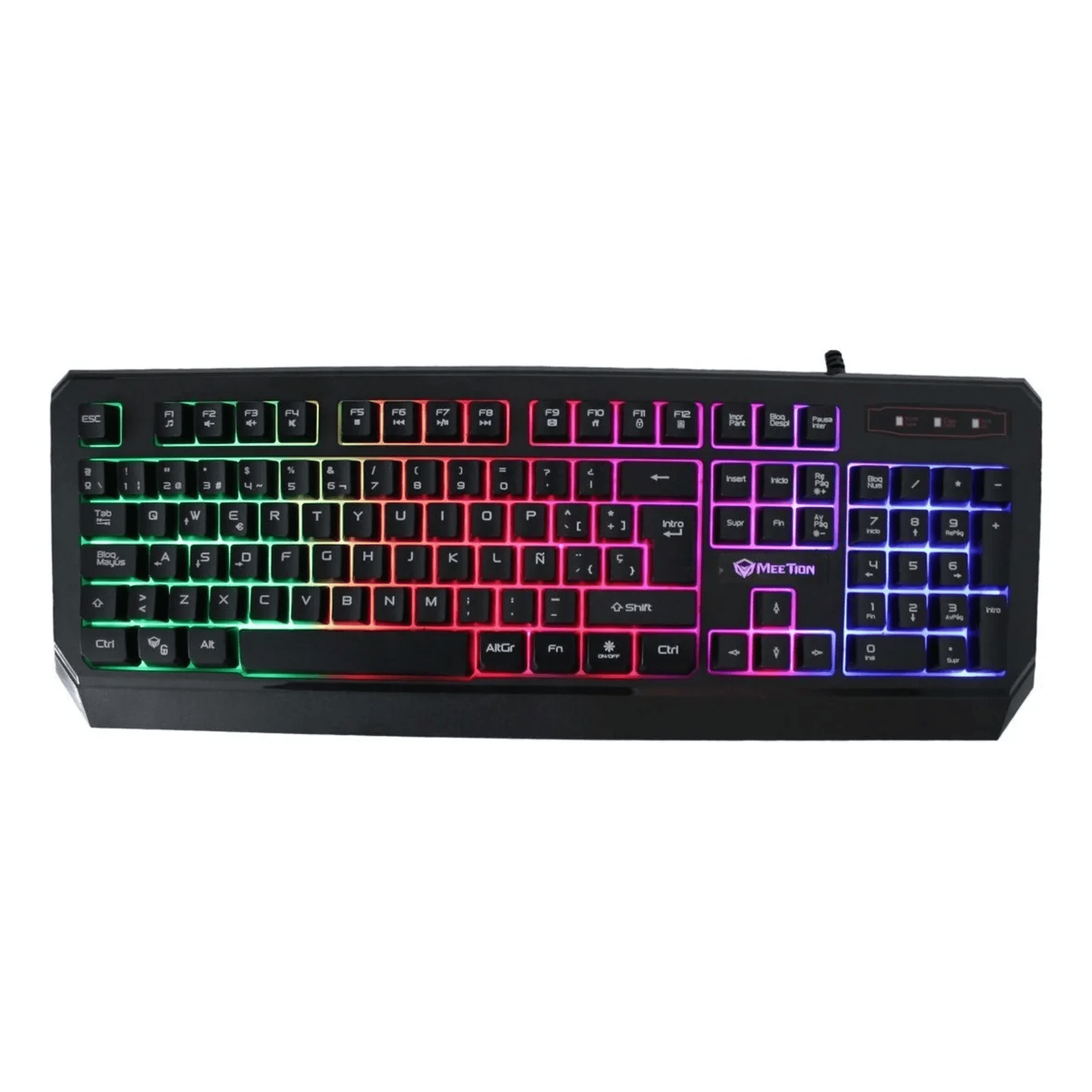 Genérico - Teclado Gamer Impermeable Retroiluminado Español Negro