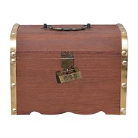 Bothyi - Cofre Del Tesoro Decoración Contenedor De Almacenamiento Superficie Lisa Rústica Alcancía Oro