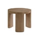 thumbnail image 1 of Mesa lateral redonda Benzara Timore de 50 cm, madera con acabado roble café, 1 of 6