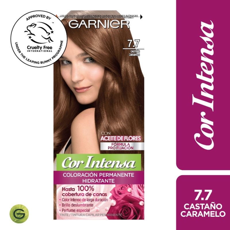 Coloración Cabello 7.7 Castaño Caramelo Cor Intensa Garnier