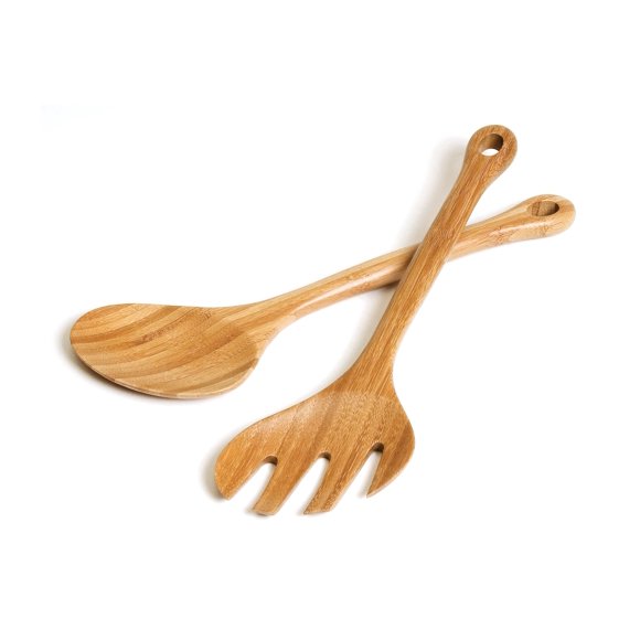 Juegos de Cubiertos para Ensalada de Madera de Bambú Lipper International 30 cm - 1 Par