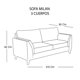 thumbnail image 3 of Sofa Velvet Milan 3 Cuerpos Burdeo, 3 of 4