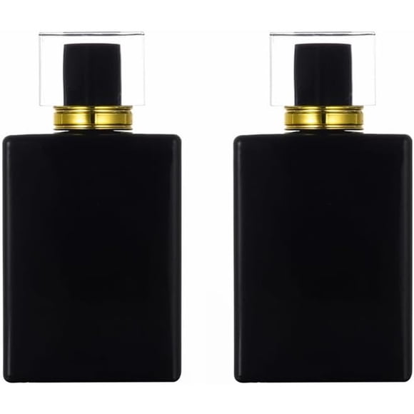 Atomizador Perfume Vidrio Yorror 100 ml Negro Pack 2 Recargable
