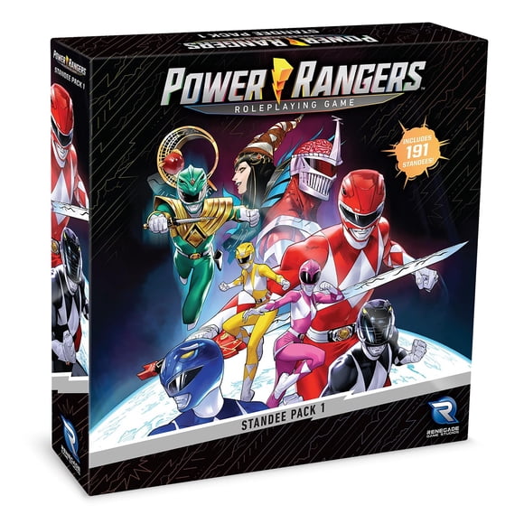Power Rangers RPG: soportes de cartón con 191 miniaturas y 28 bases