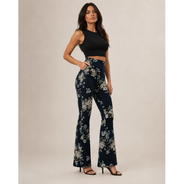 Pantalon Pata De Elefante Flare Confección Nacional Para Mujer