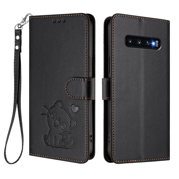 Funda Volteable tipo Billetera con Correa para Samsung Galaxy S10, Negro