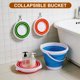 thumbnail image 4 of Uxcell Cubo Plegable, 1.3 Galones (5L) Cubo Pequeño Plegable, Cubo de Agua Portátil Redondo con Asa para Camping en RV Hogar Coche, Naranja, 4 of 7