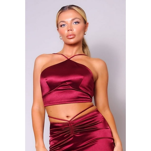Top Corto Sexy con Cuello Halter