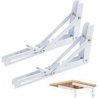 Genérica - 2 Pcs Bisagras Escuadra Soporte Estante Repisa Plegable 40Cm Blanco
