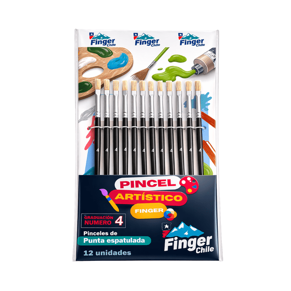Set 12 unidades Pincel espátula cerda Nº 4