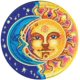 thumbnail image 1 of Parche C&D Visionary Applique con forma de luna y sol, mitad azul/amarillo, 1 of 1