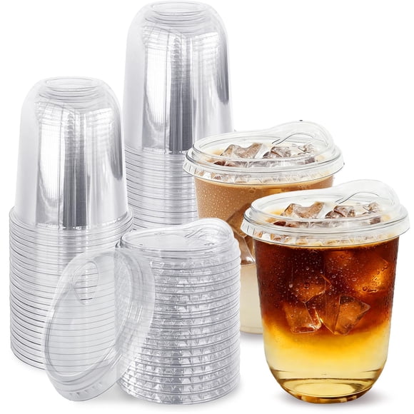 Vasos de Plástico Haawooky 60 uds con Tapa de Sorbo 473 ml